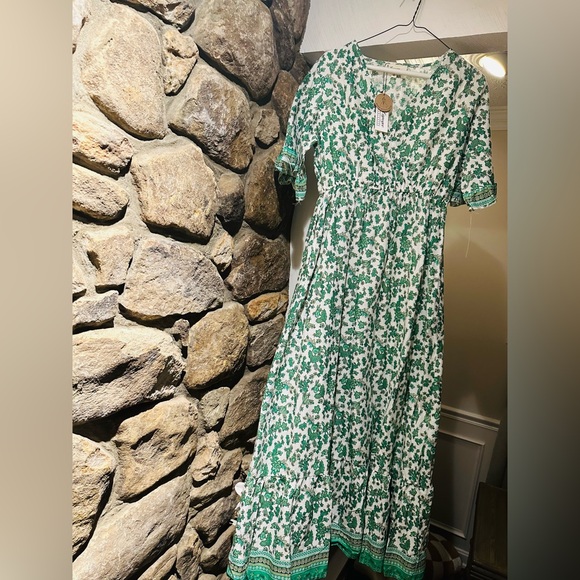 NWT Lapogee cotton linen blend maxi dress. Size S. Very hobo cottage core. - Picture 4 of 14